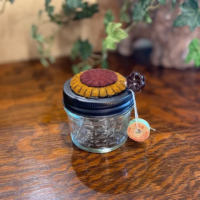 Paxe's Designs | #6 Pincushion set in Glass Jar