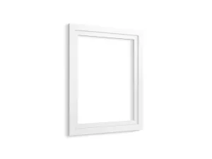 Poplin Marabou Medicine Cabinet Surround in Linen White (37.75" x 30.5" x 2.5")