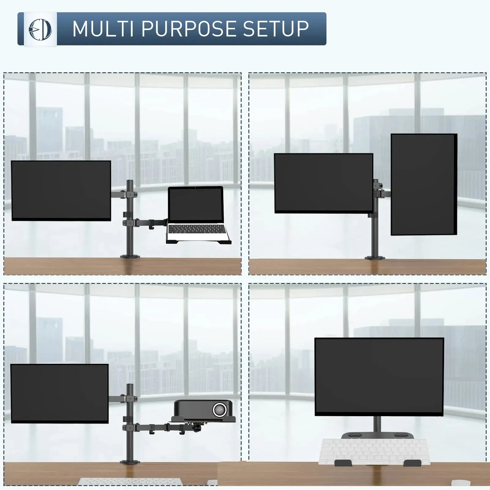 PUTORSEN Double Monitor Arm for 13- to 27-inch PC Screens