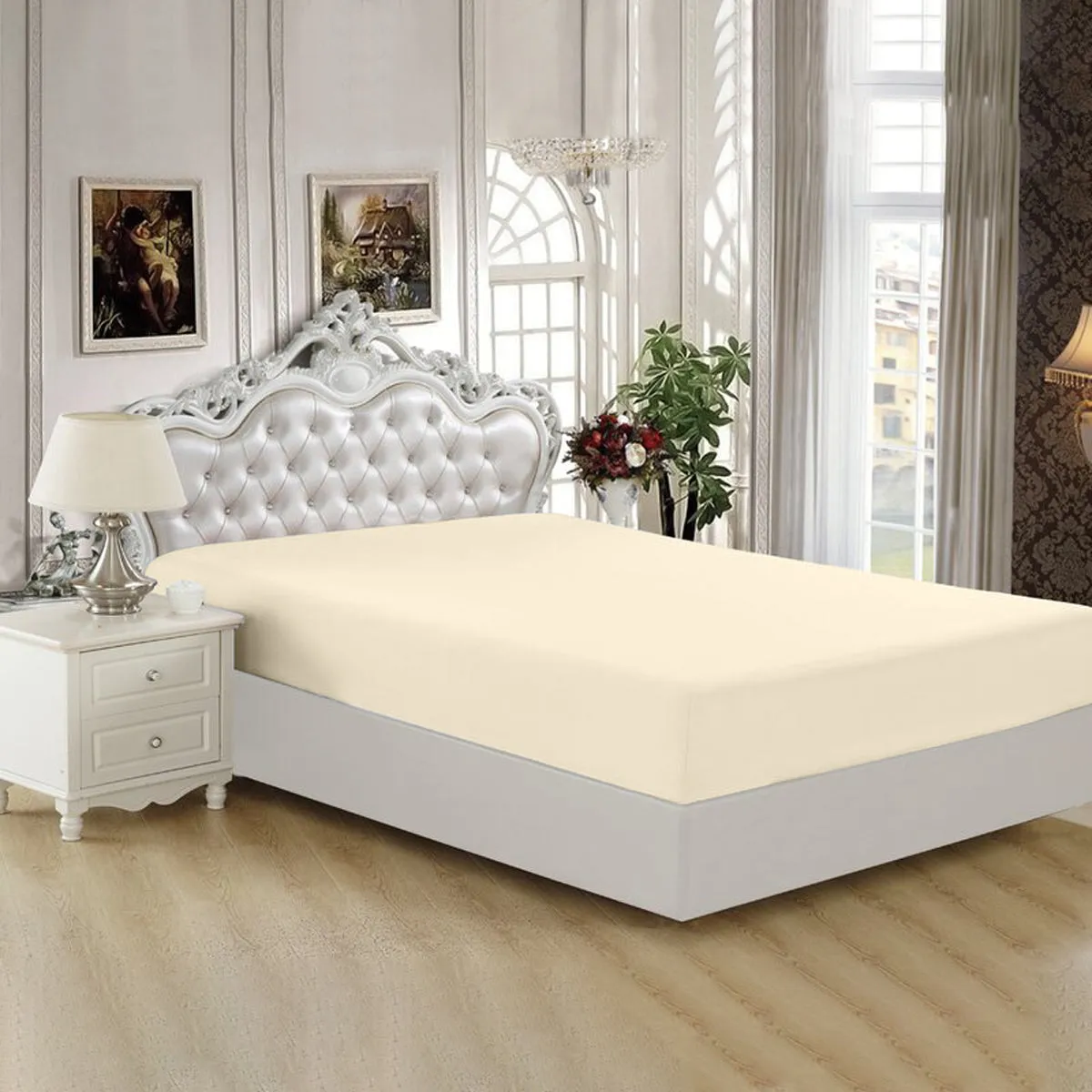 Rest Super Soft King Flat Sheet 220x240cm-Ivory