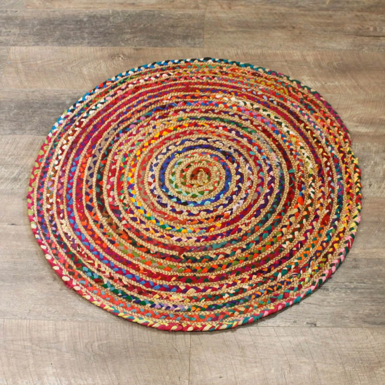 Round Jute and Recycled Soft Cotton Rugs