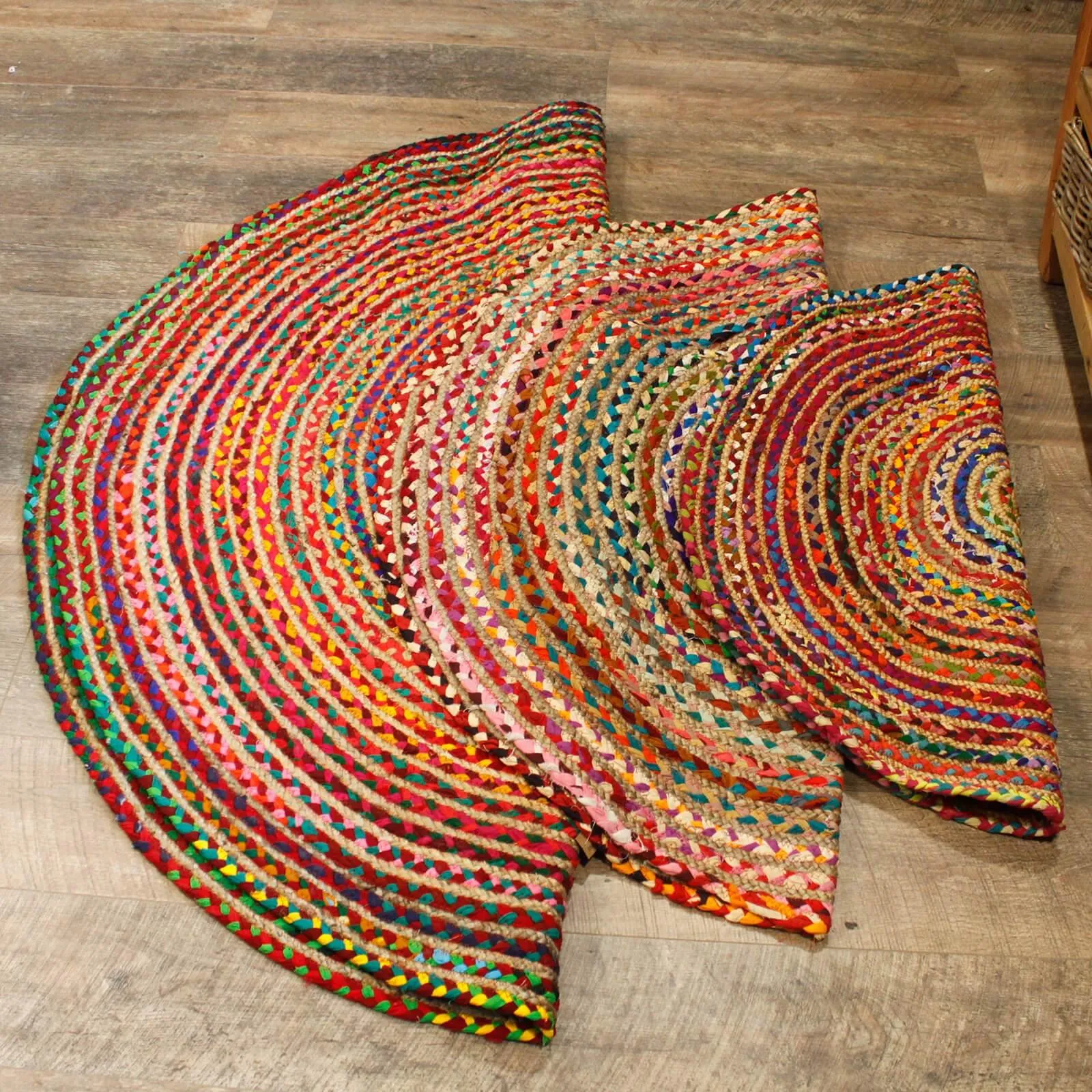 Round Jute and Recycled Soft Cotton Rugs