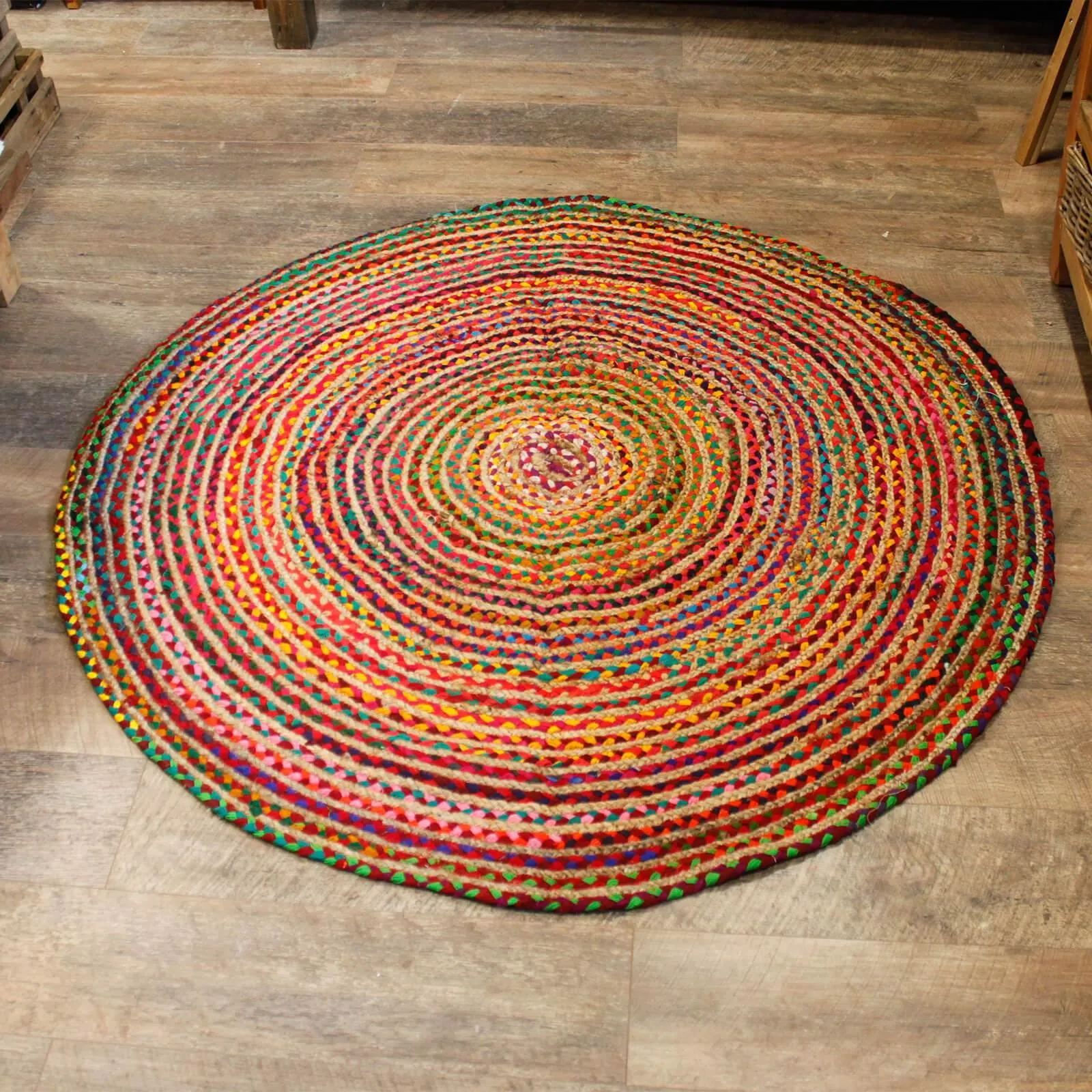 Round Jute and Recycled Soft Cotton Rugs