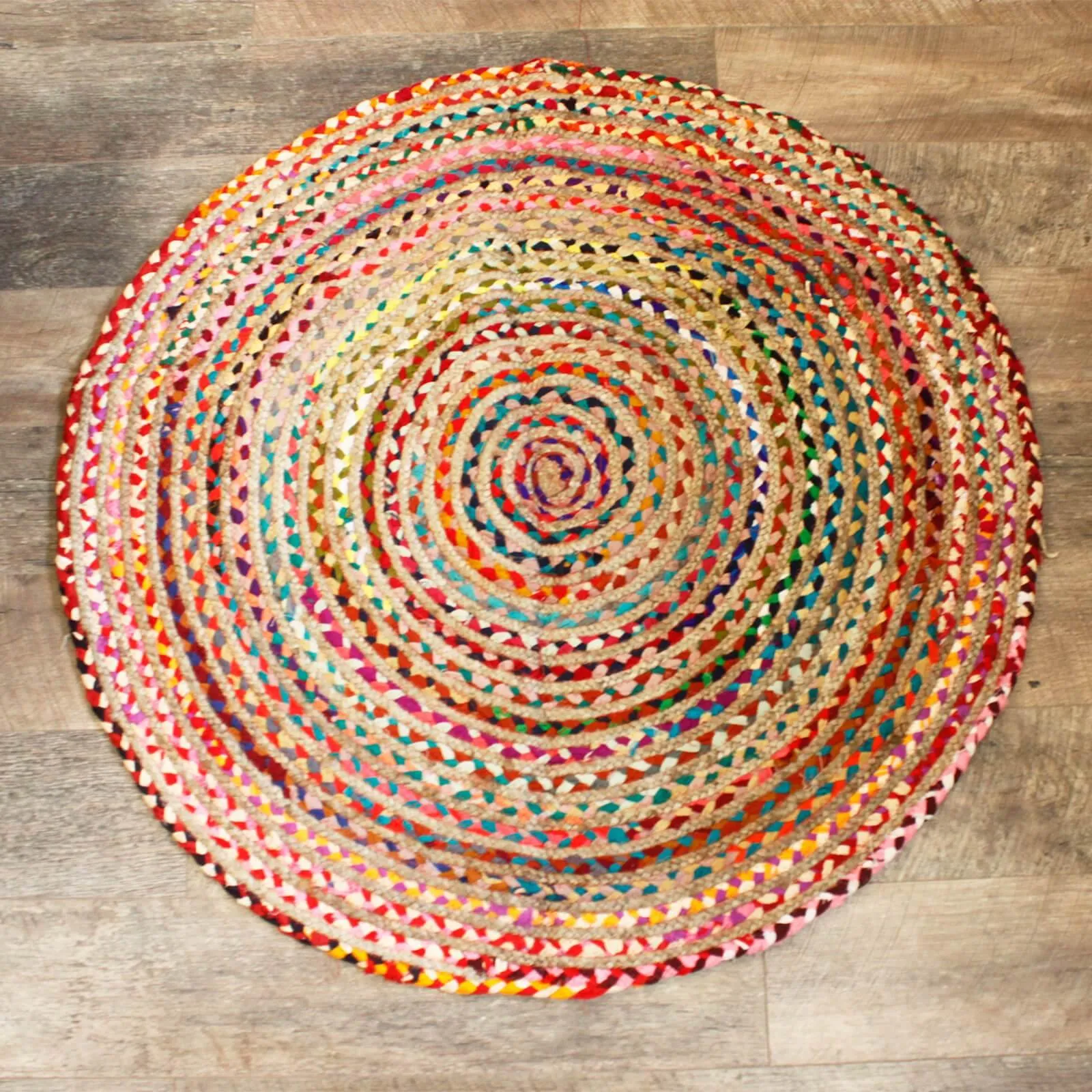 Round Jute and Recycled Soft Cotton Rugs