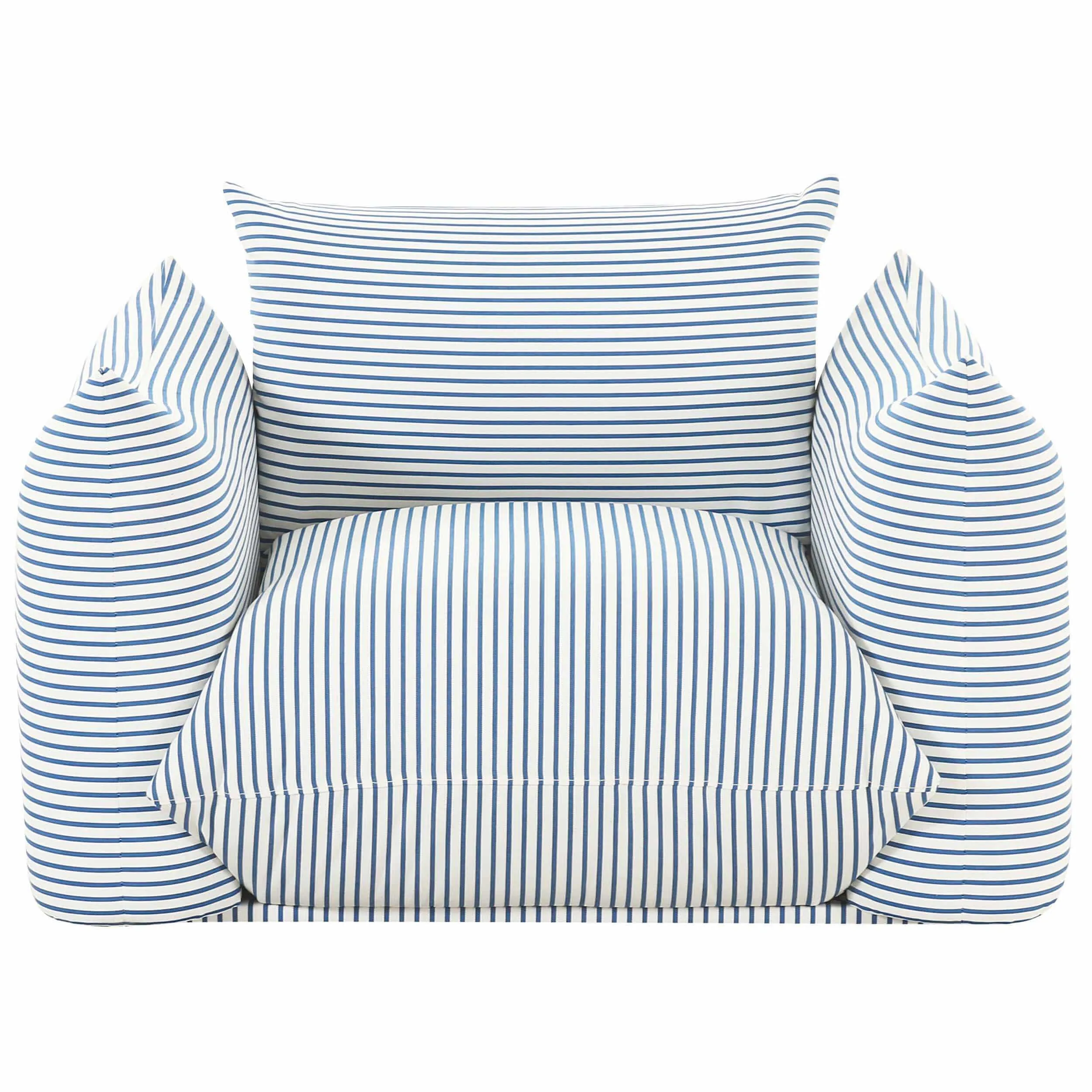 Saint Tropez Outdoor Chair, Blue Striped