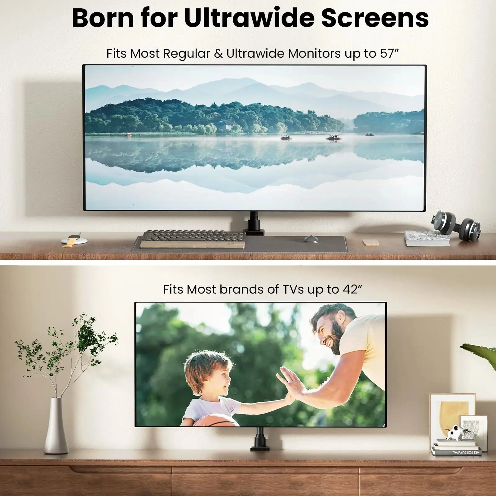 Single Monitor-Arm Ultrawide for 27-57 inch