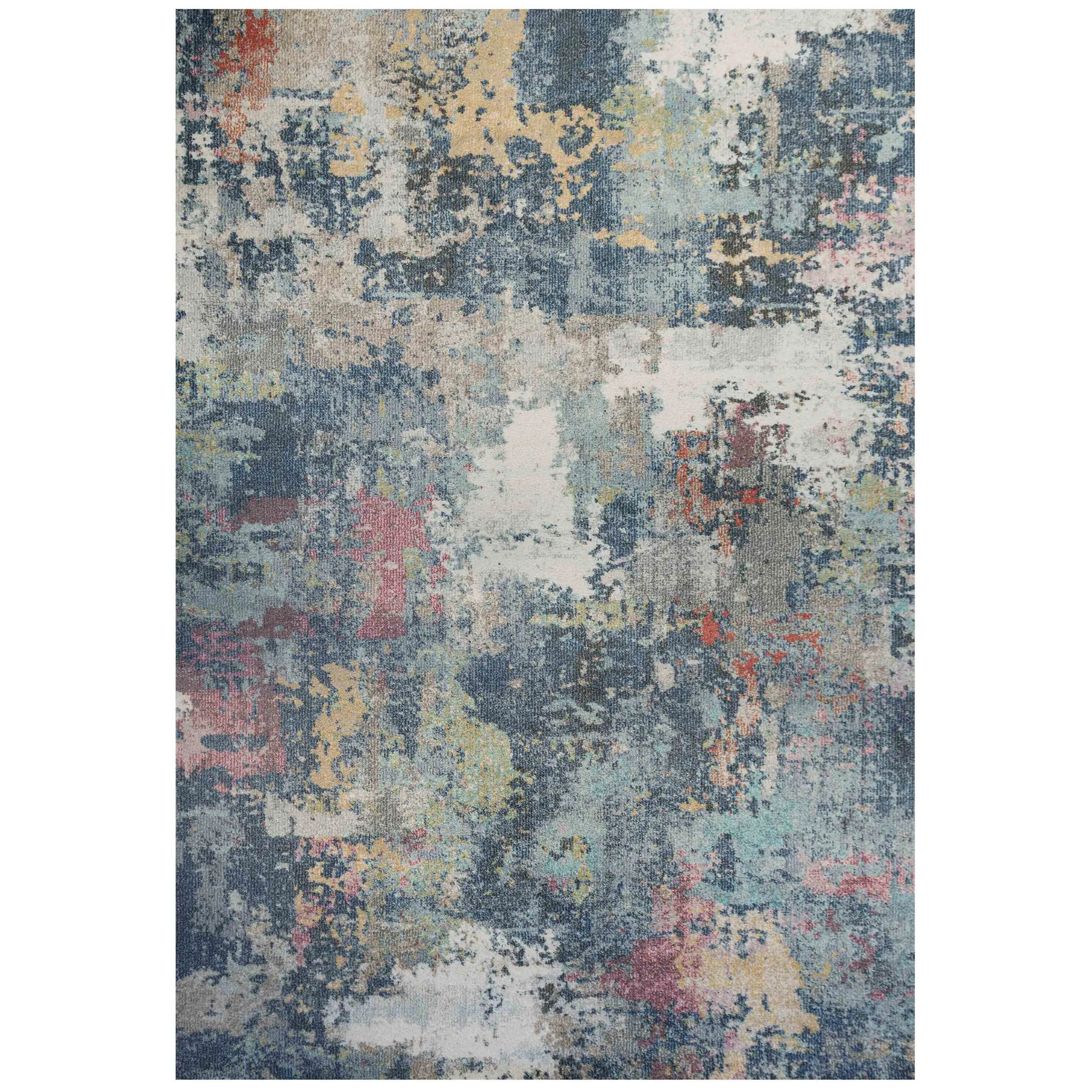 Soft Abstract Distressed Multicolour Living Room Area Rug - Yates