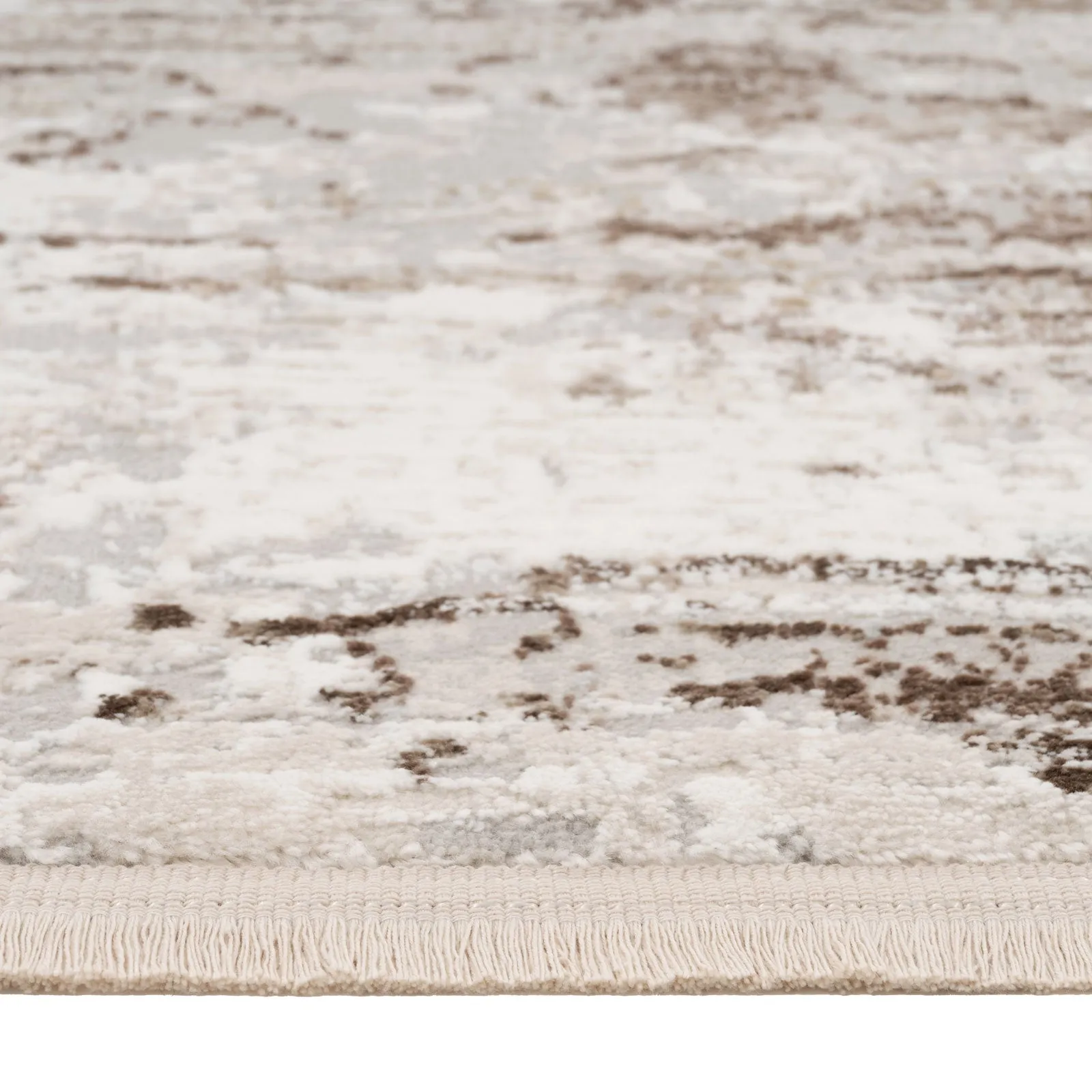 Soft Beige Distressed Runner Rug - Zoya