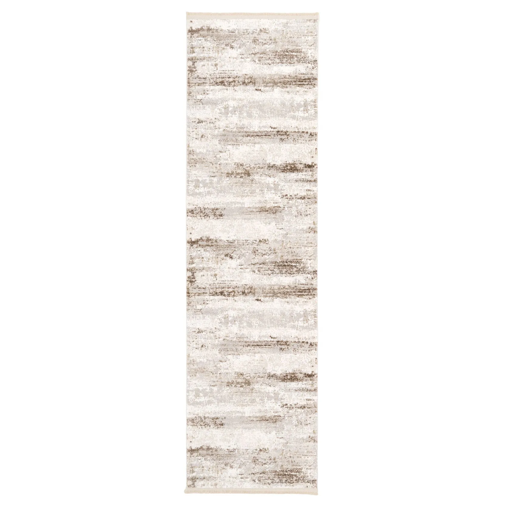 Soft Beige Distressed Runner Rug - Zoya