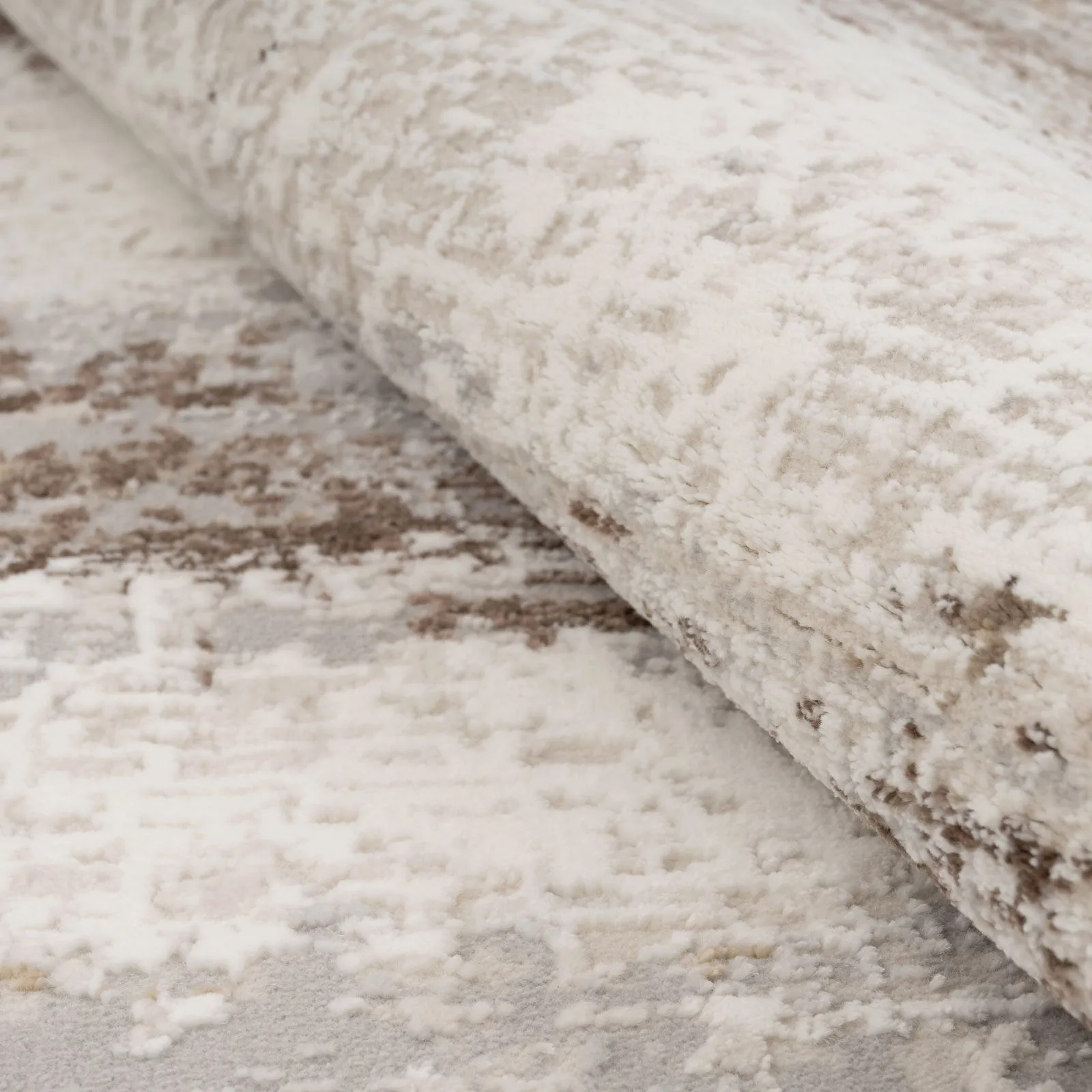 Soft Beige Distressed Runner Rug - Zoya