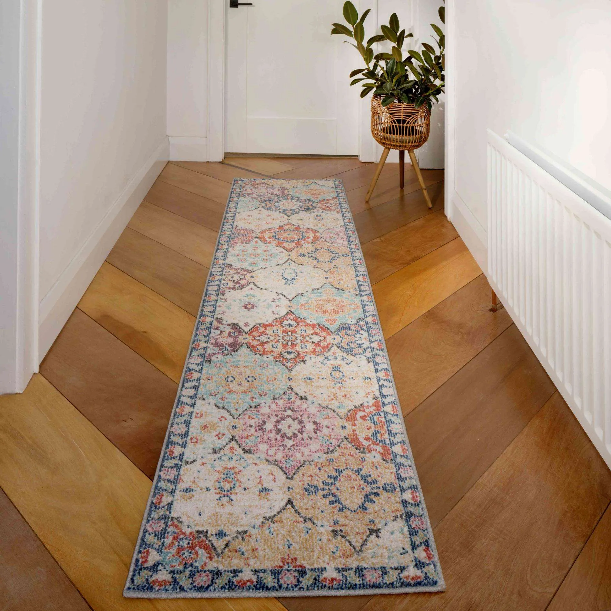 Soft Moroccan Colourful Hall Runner Rug