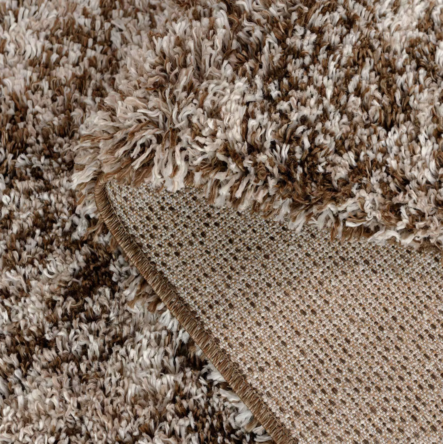 Soft Mottled Brown Shaggy Area Rug