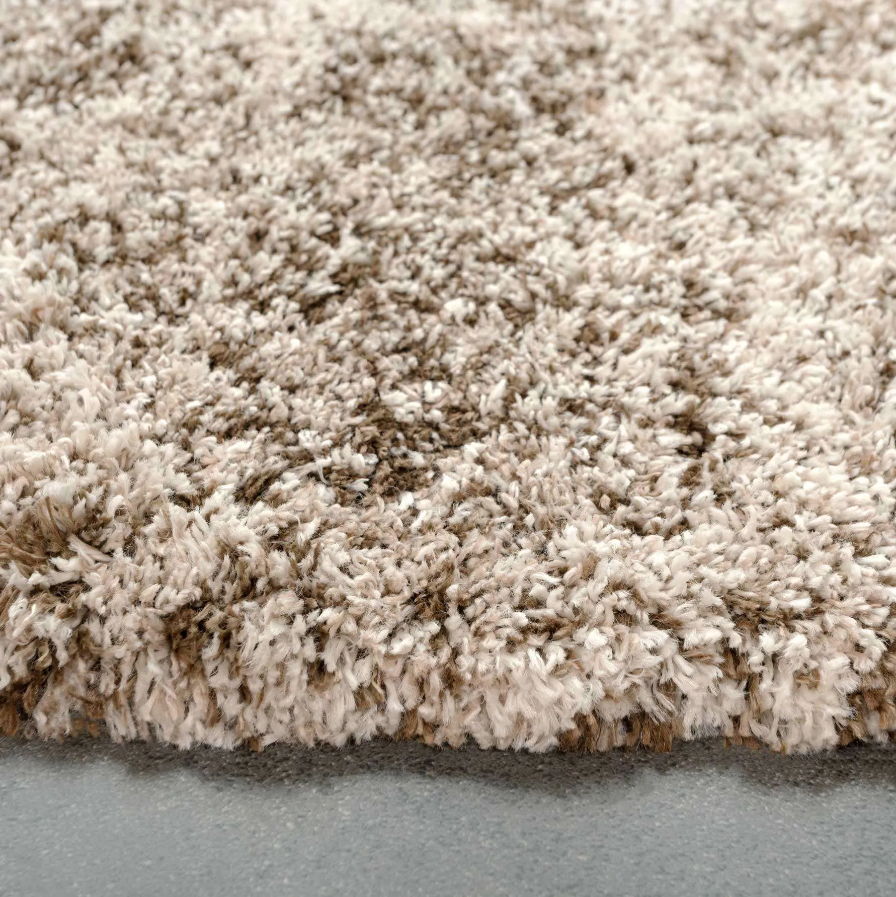 Soft Mottled Brown Shaggy Area Rug