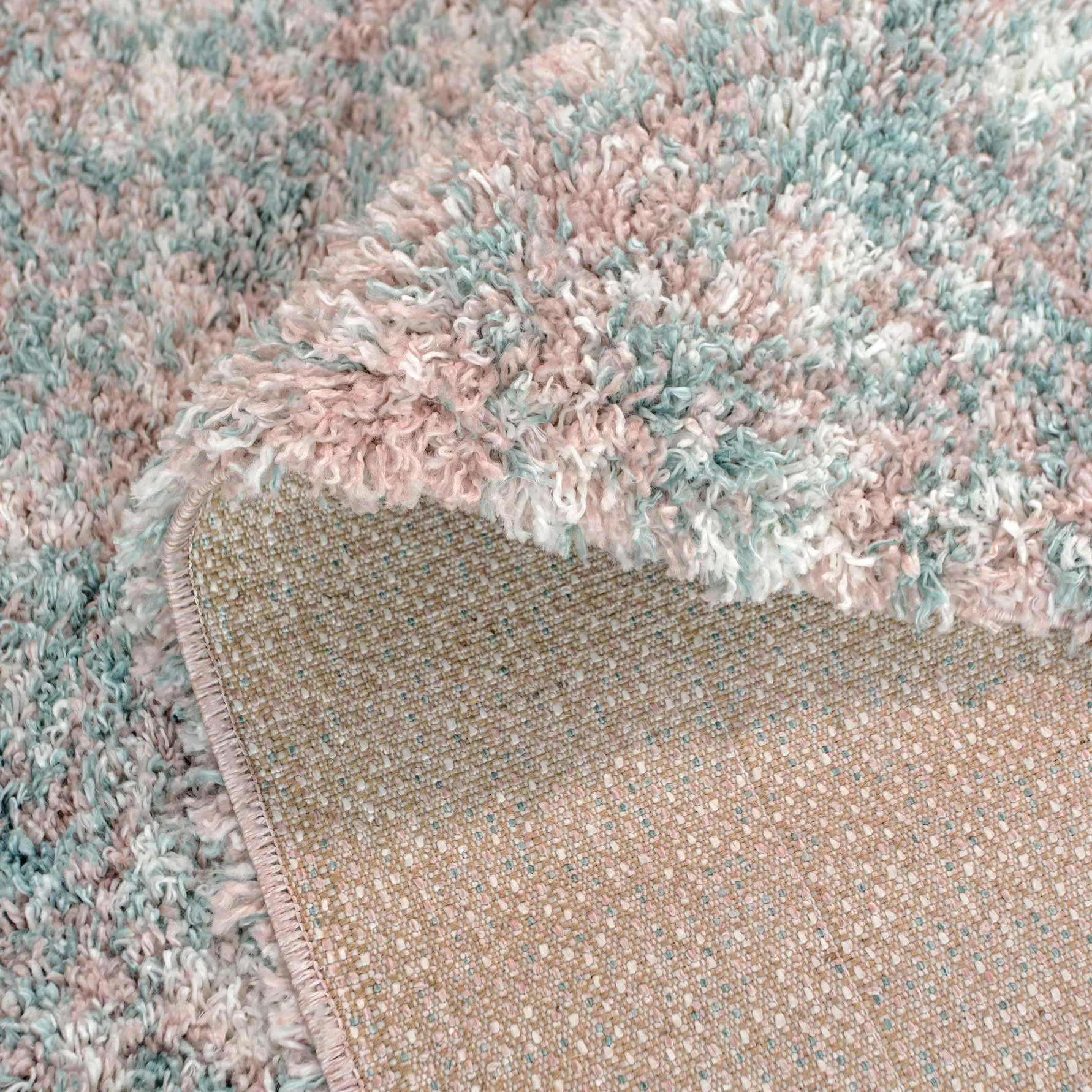 Soft Mottled Light Blue Shaggy Area Rug