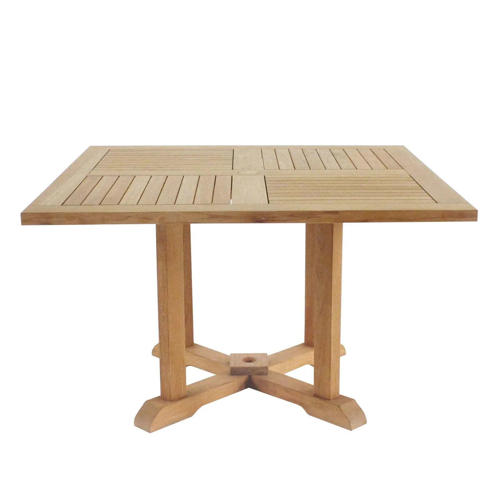 Square Teak Pedestal Dining Table