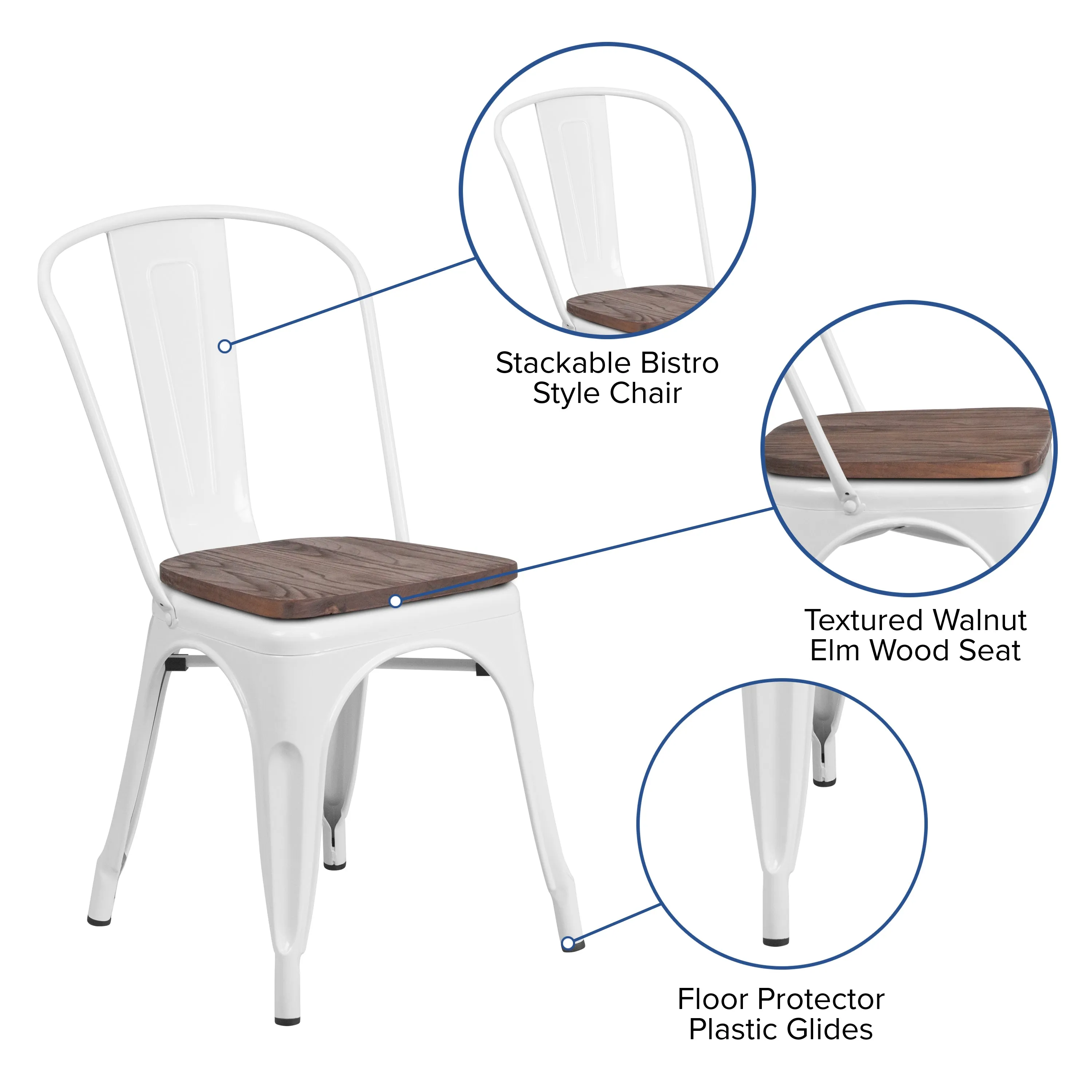 Stackable Metal Dining Chair for Indoor Spaces