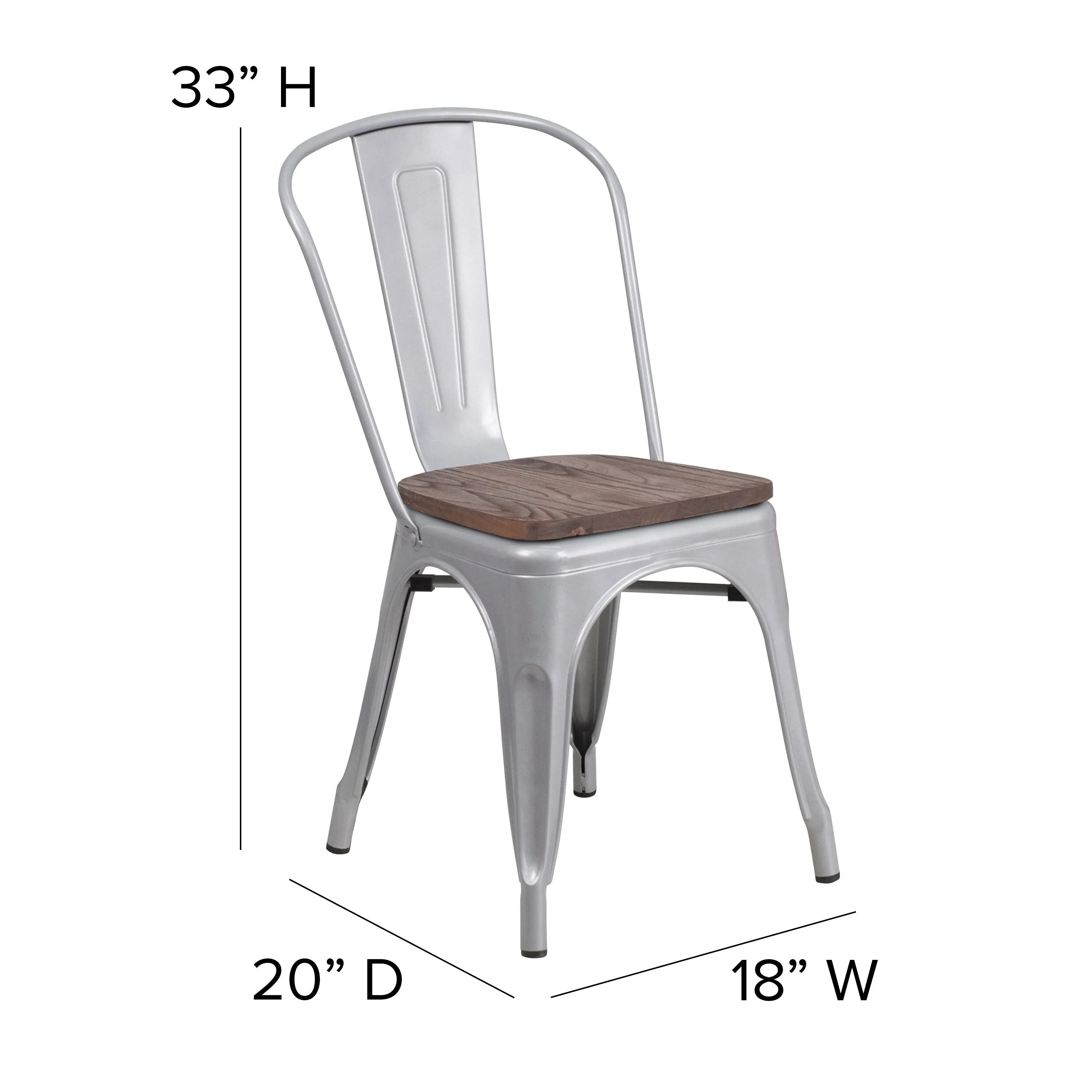 Stackable Metal Dining Chair for Indoor Spaces