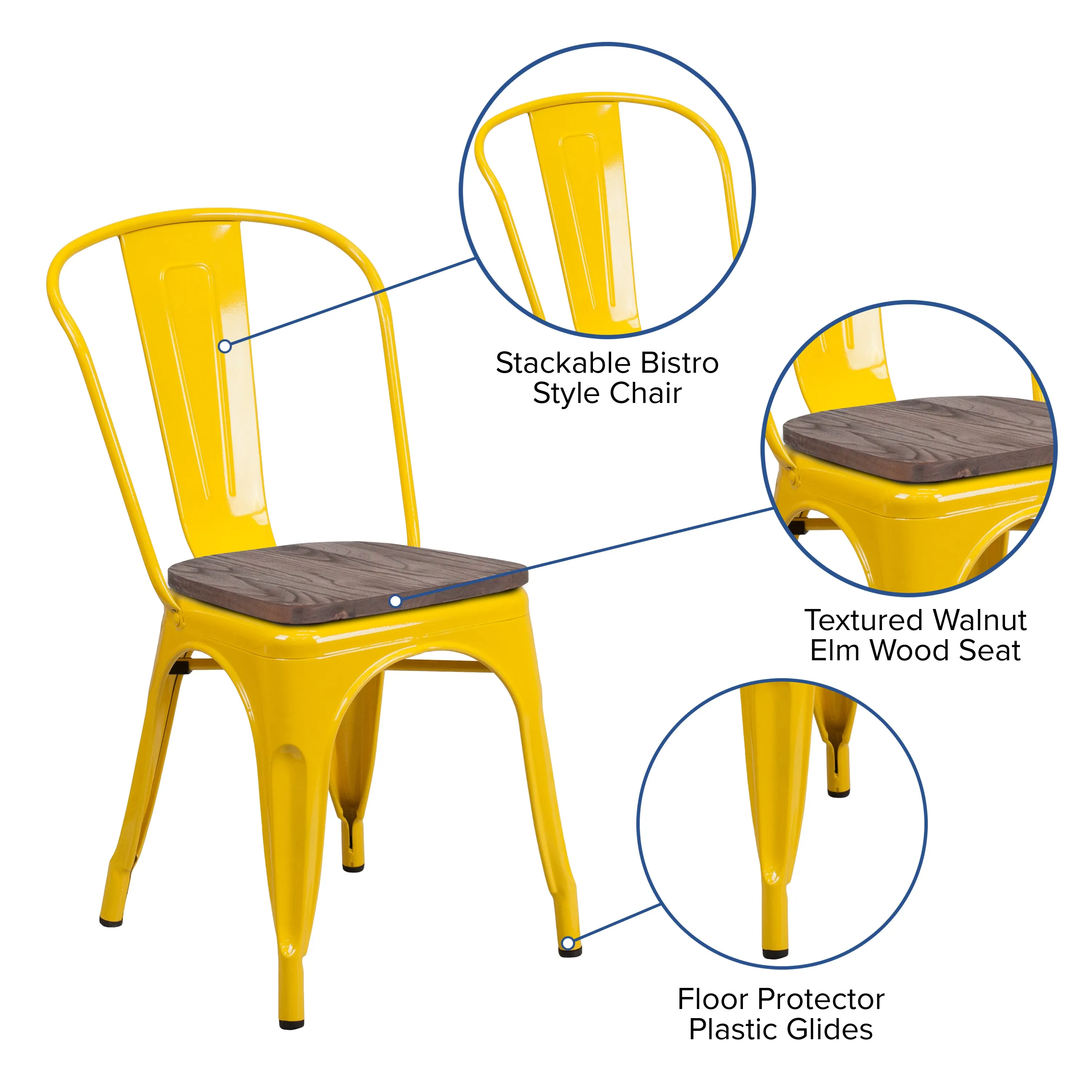 Stackable Metal Dining Chair for Indoor Spaces