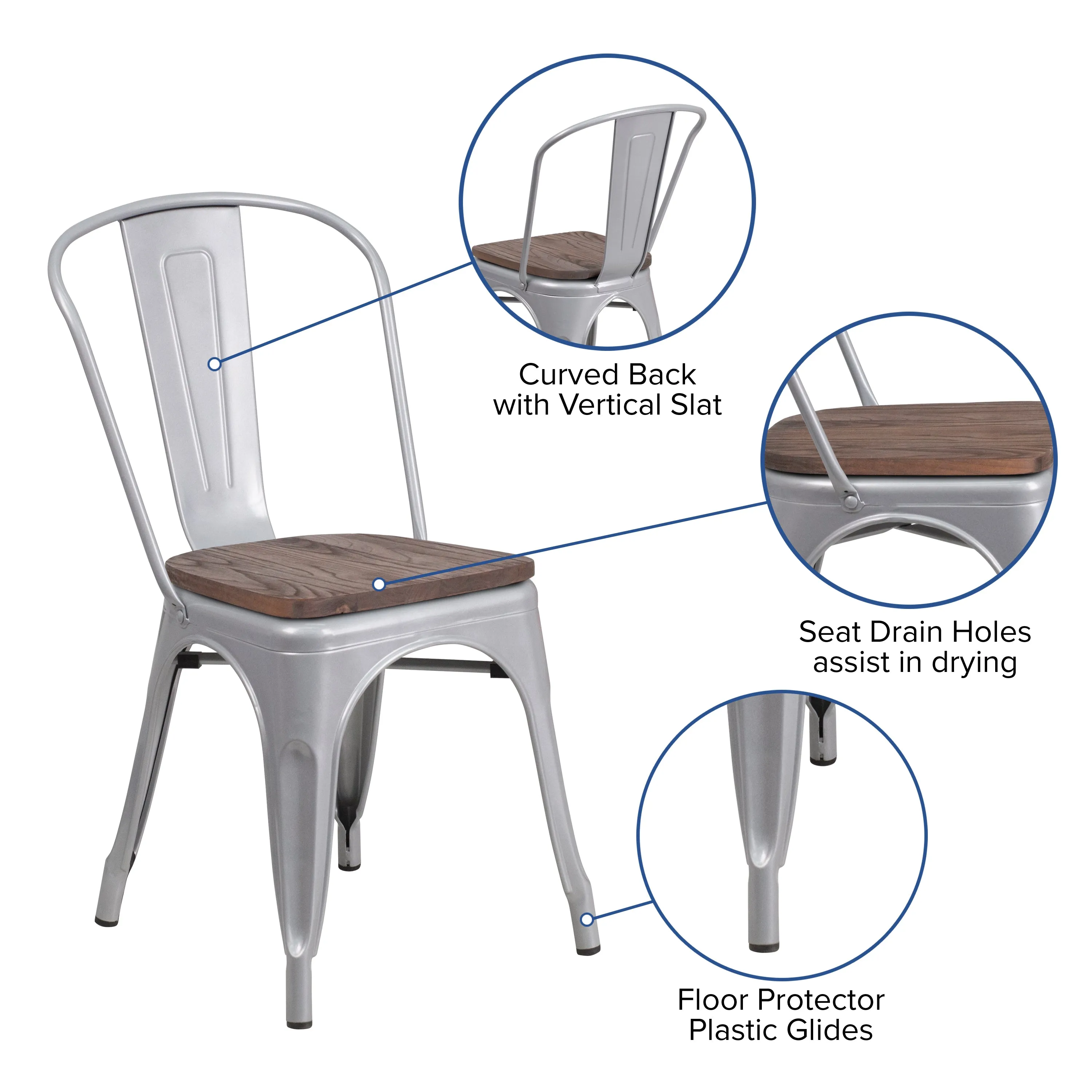 Stackable Metal Dining Chair for Indoor Spaces