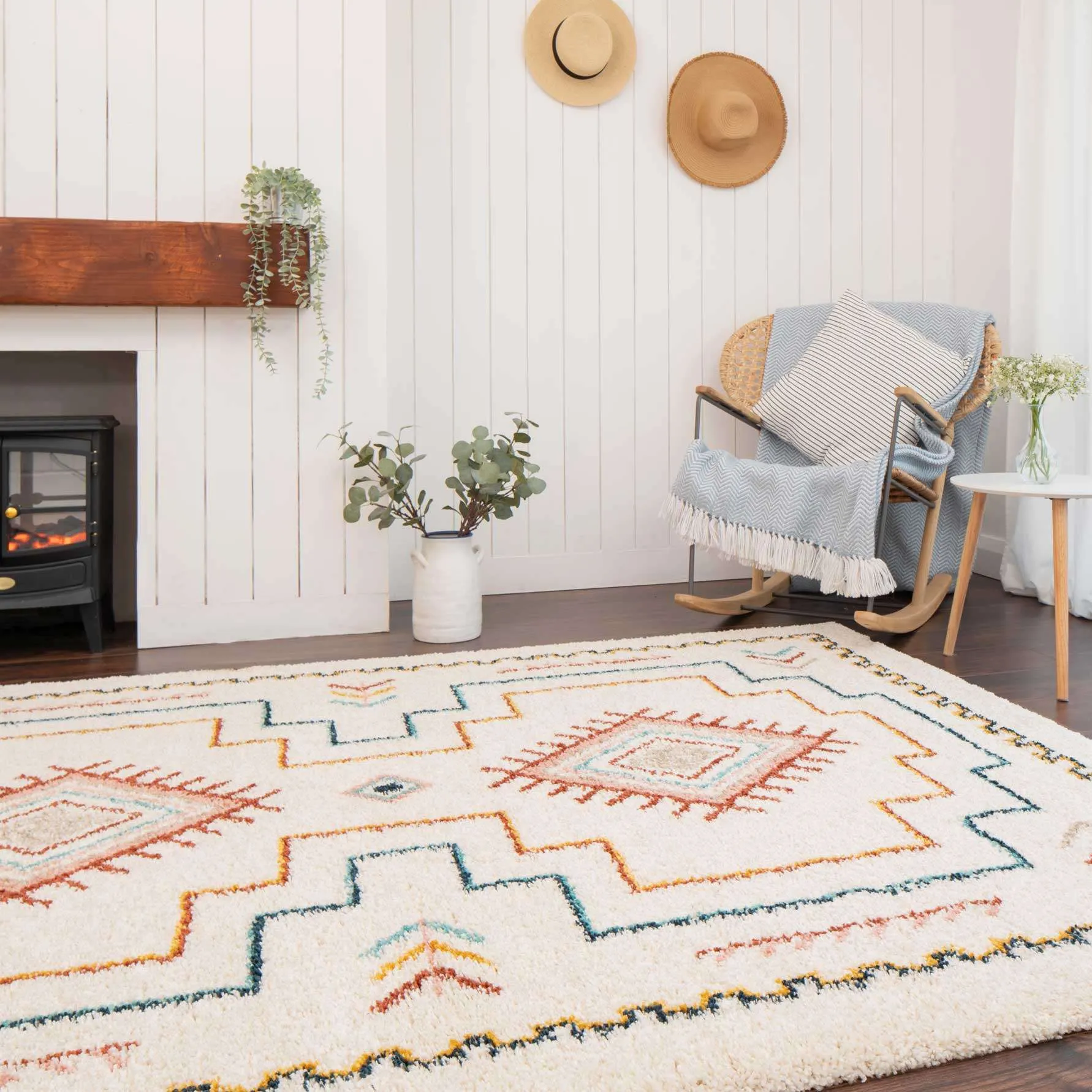 Super Soft Aztec Berber Shaggy Runner Rug