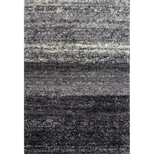 Super Soft Black Stripe Shaggy Bedroom Rug