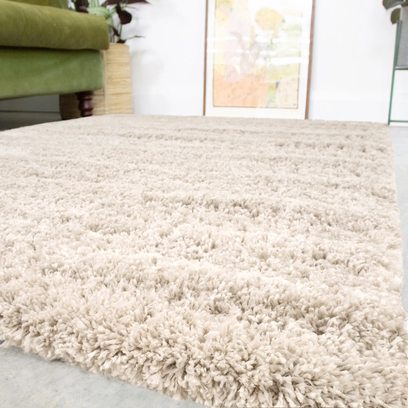 Super Soft Luxury Light Beige Shaggy Rug