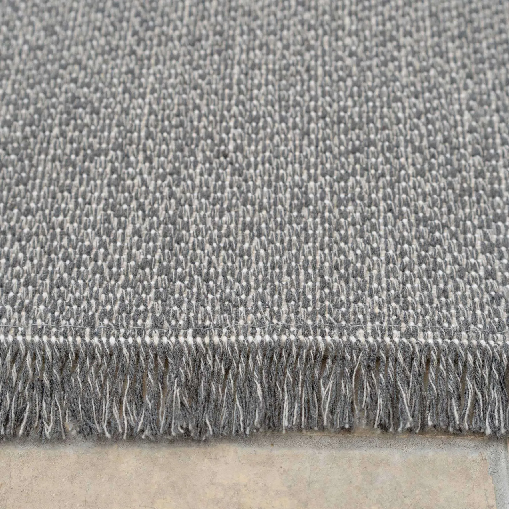 Tufted Grey Geometric Sustainable Rug