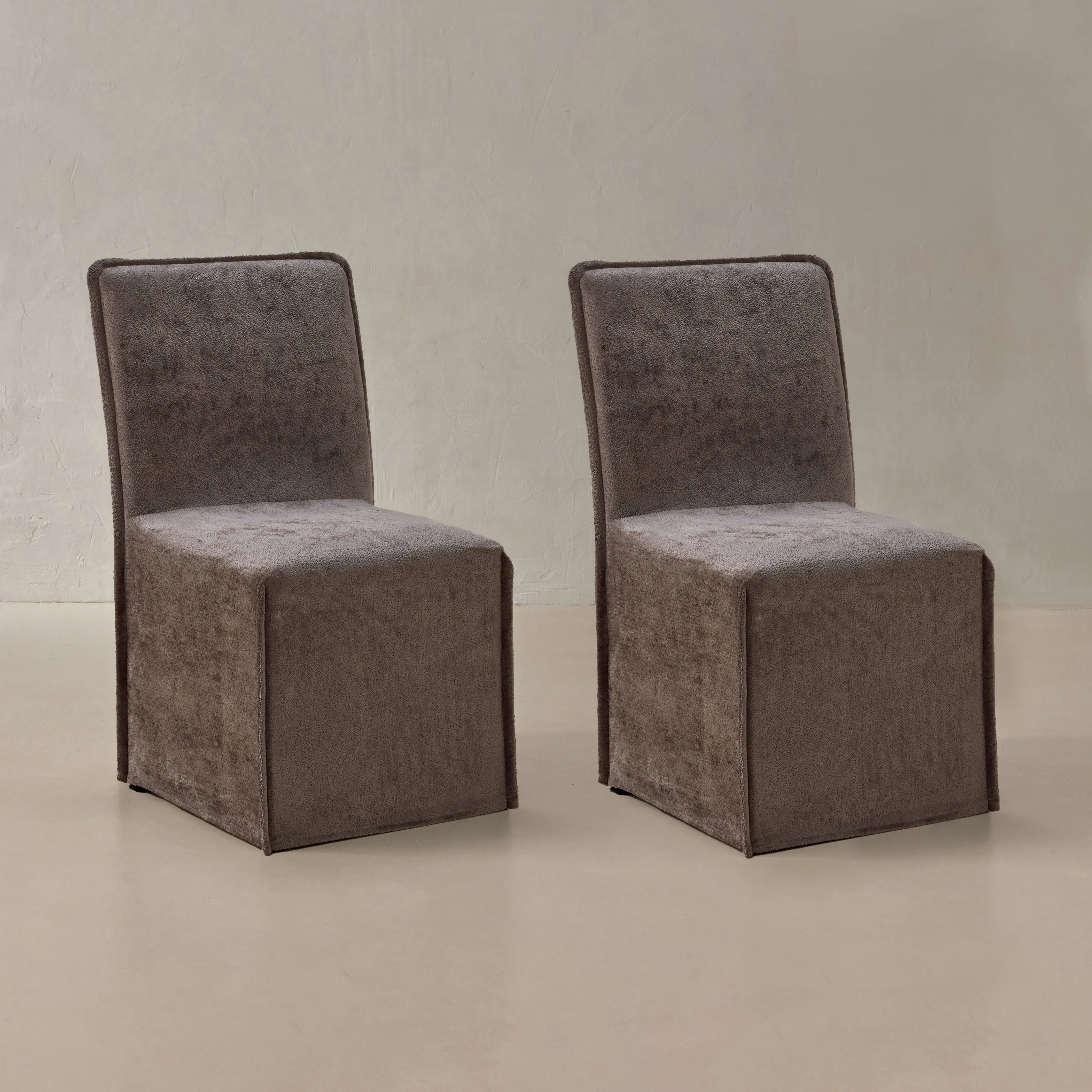 Washable Upholstered Dining Chair | 19” Back Height in Caviar (Set of 2)