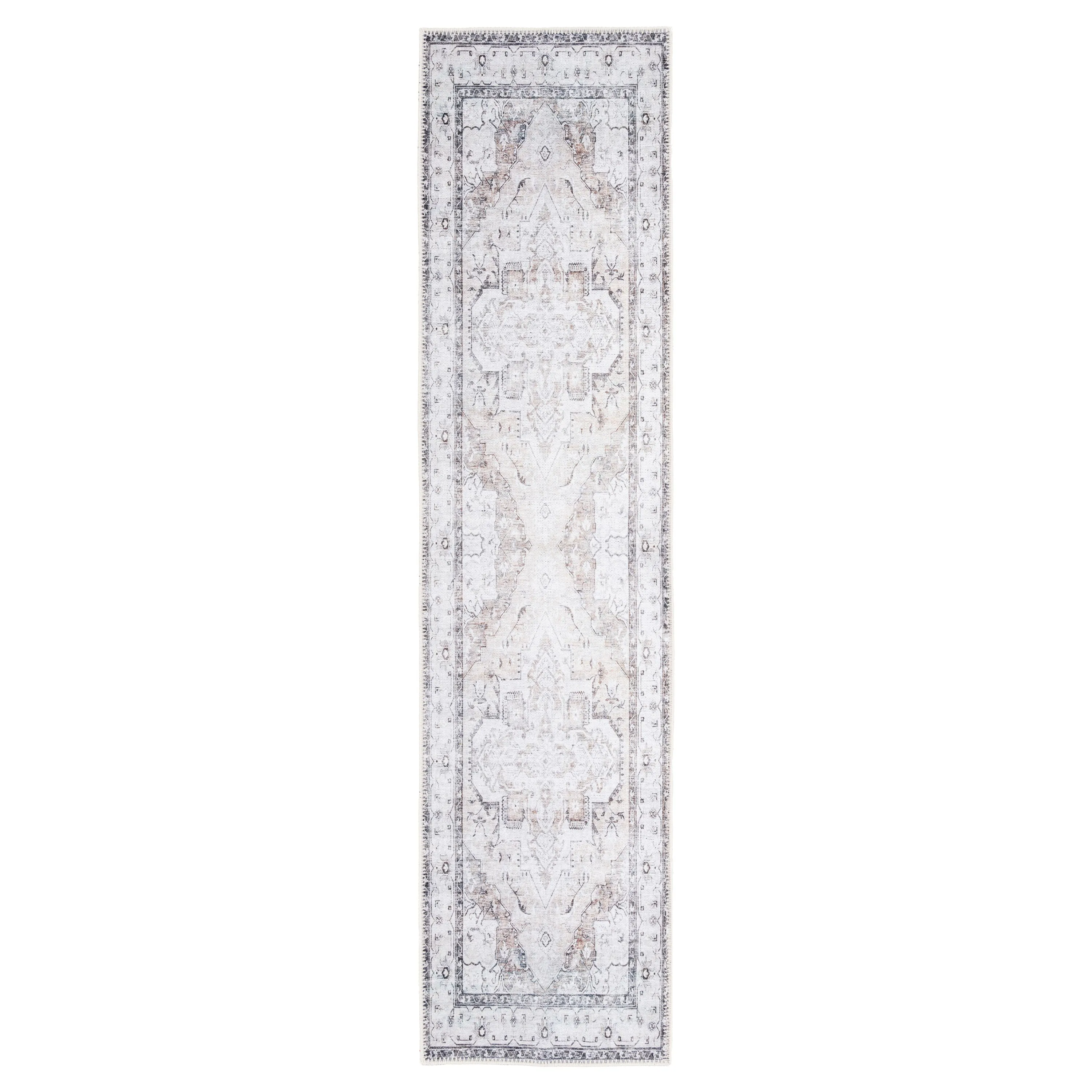 Washable Vintage Ivory Area Rug - Margot