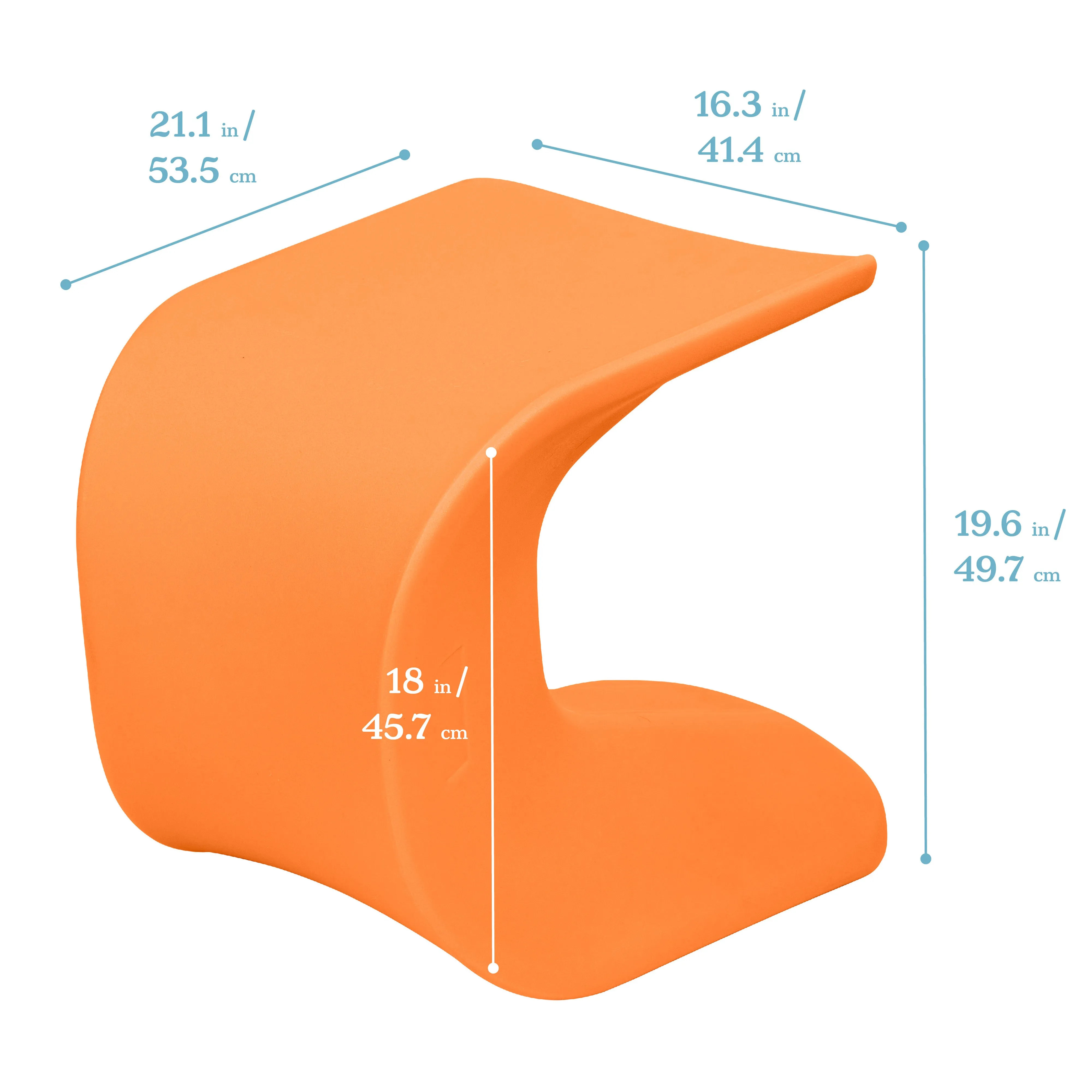 Wave Seat, 18in - 19.6in Seat Height, Perch Stool, 2-Pack