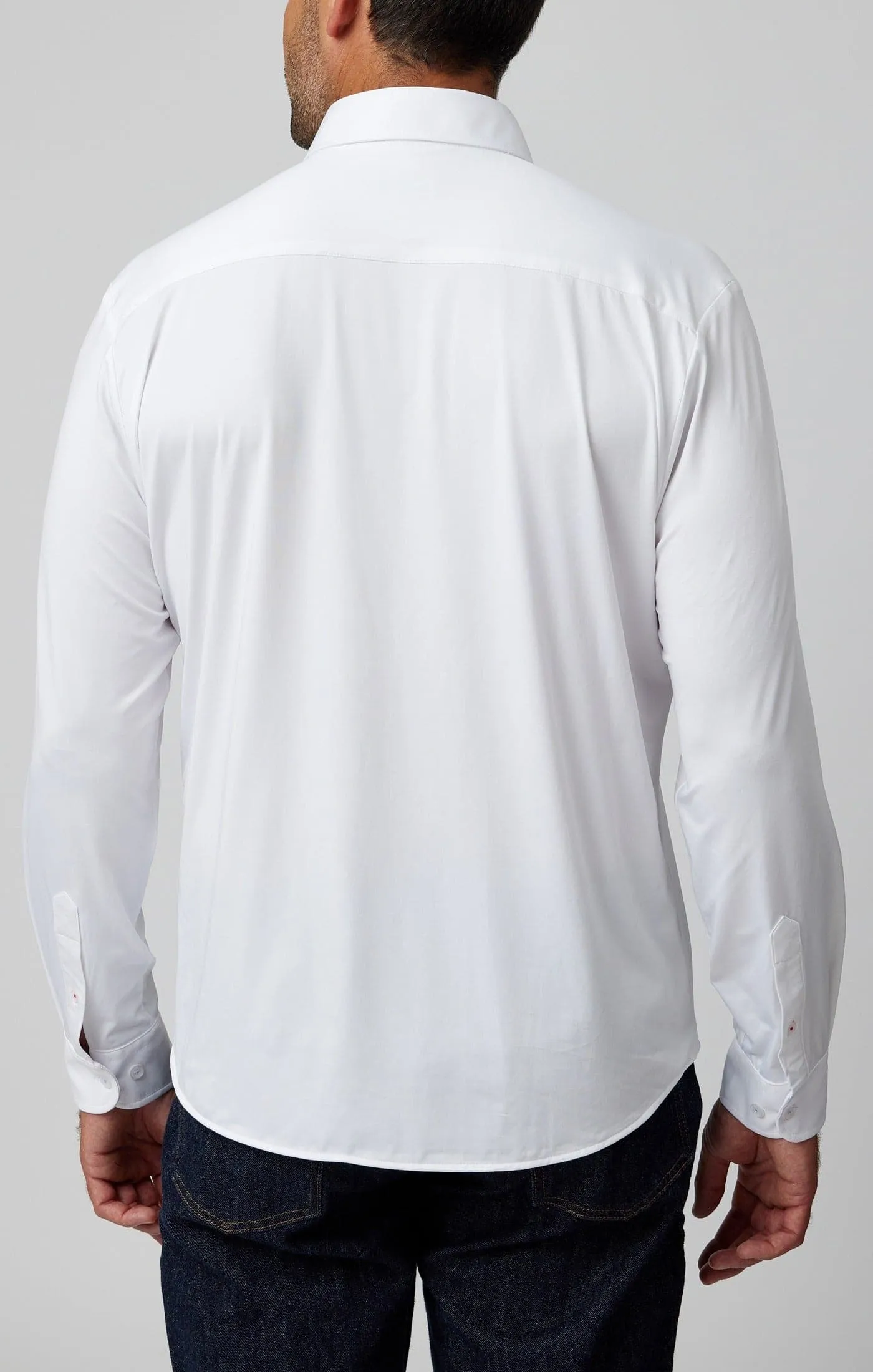 White Long Sleeve Stretch Shirt