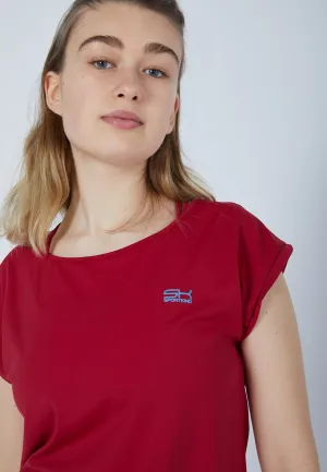 Women Tennis Shirt loose-fit, burgundy red