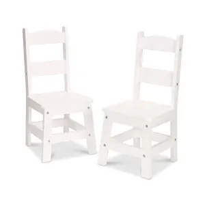 Wooden Chair Pair  - White