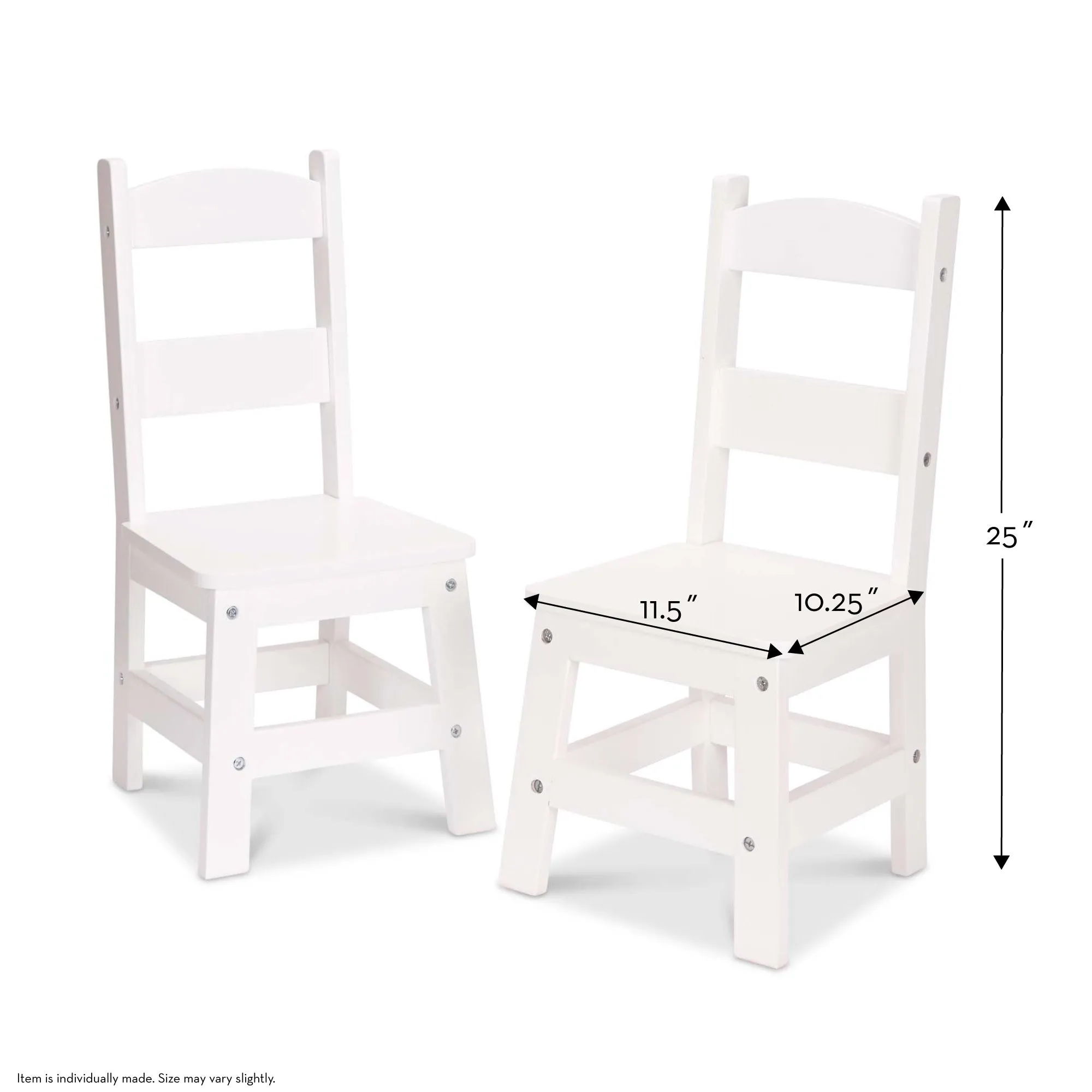 Wooden Chair Pair  - White