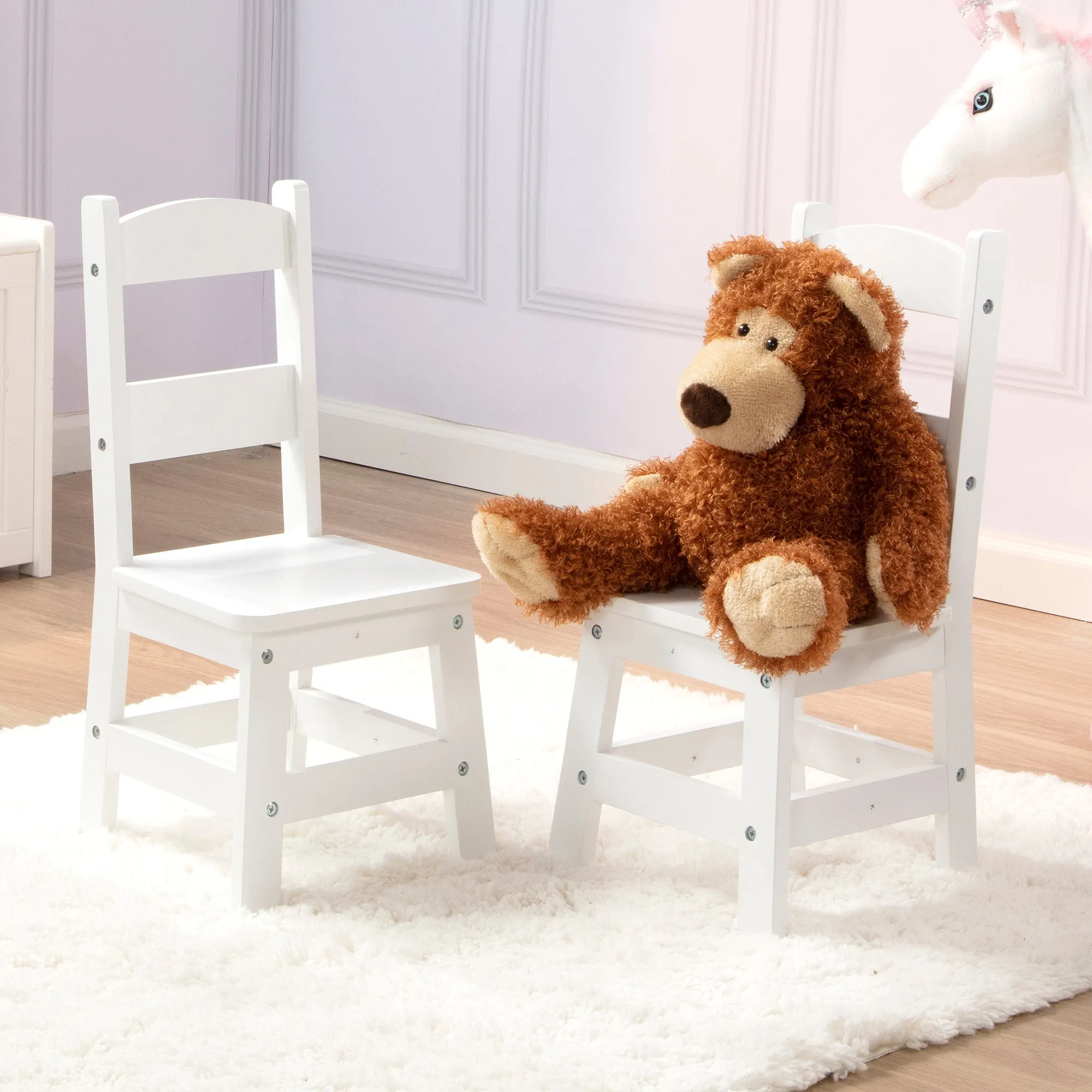 Wooden Chair Pair  - White