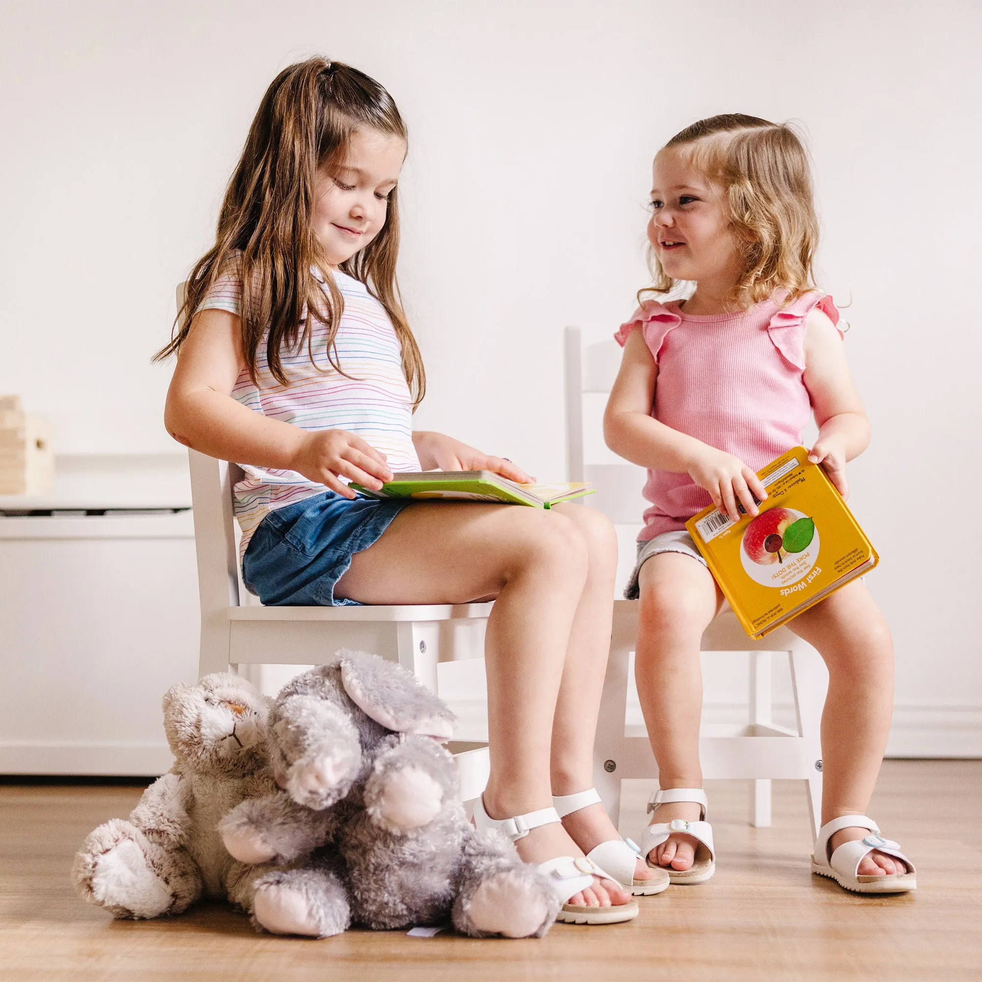 Wooden Chair Pair  - White